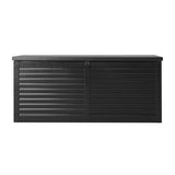 Gardeon Outdoor Storage Box 490L Container Lockable Garden Bench Shed Tools Toy All Black - Side View