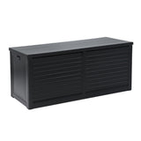 Gardeon Outdoor Storage Box 490L Container Lockable Garden Bench Shed Tools Toy All Black - Top-Down View
