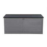 Gardeon Outdoor Storage Box 490L Container Lockable Garden Bench Tools Toy Shed Black - Side View