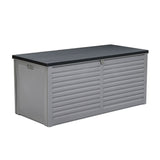 Gardeon Outdoor Storage Box 490L Container Lockable Garden Bench Tools Toy Shed Black - Top-Down View