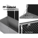Gardeon Outdoor Storage Box 490L Container Lockable Garden Bench Tools Toy Shed Black - Rear View