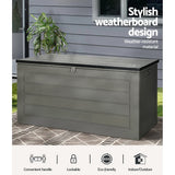 Gardeon Outdoor Storage Box 680L Container Lockable Garden Bench Tool Shed Black - Top-Down View