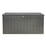 Gardeon Outdoor Storage Box 830L Container Lockable Garden Bench Tool Shed Black - Side View