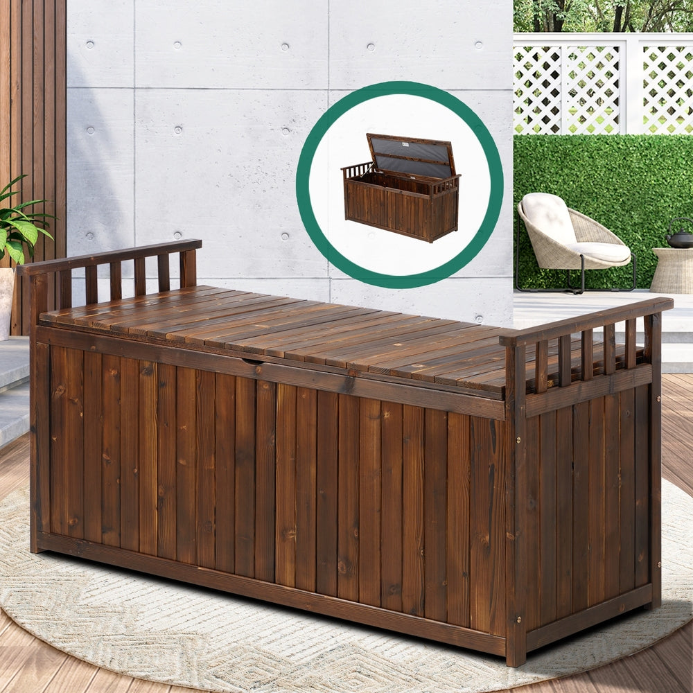 Livsip Outdoor Storage Box Garden Bench Wooden 500L Charcoal