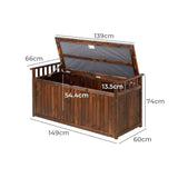 Livsip Outdoor Storage Box Garden Bench Wooden 500L Charcoal - Close-Up Angle