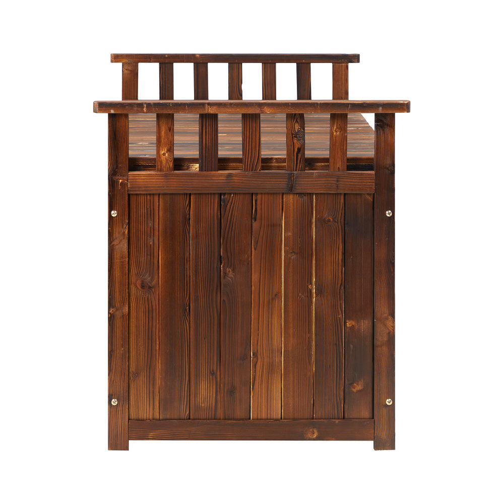 Livsip Outdoor Storage Box Garden Bench Wooden 500L Charcoal