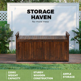 Livsip Outdoor Storage Box Garden Bench Wooden 500L Charcoal
