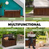 Livsip Outdoor Storage Box Garden Bench Wooden 500L Charcoal