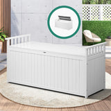 Livsip Outdoor Storage Box Garden Bench Wooden 500L White - 45-Degree Angle