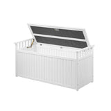 Livsip Outdoor Storage Box Garden Bench Wooden 500L White - Front View