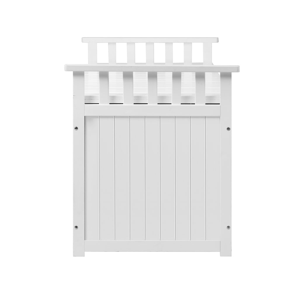 Livsip Outdoor Storage Box Garden Bench Wooden 500L White