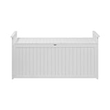 Livsip Outdoor Storage Box Garden Bench Wooden 500L White - Close-Up Angle