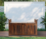 Livsip Outdoor Storage Box Wooden Garden Bench L Charcoal - Low Angle