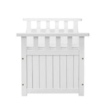 Livsip Outdoor Storage Box Wooden Garden Bench L White