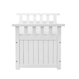 Livsip Outdoor Storage Box Wooden Garden Bench L White - 45-Degree Angle