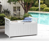 Livsip Outdoor Storage Box Wooden Garden Bench L White - Extra Image