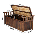 Livsip Wooden Storage Bench Waterproof Top Cover - Front View