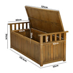 Livsip Outdoor Wooden Storage Bench Waterproof Top