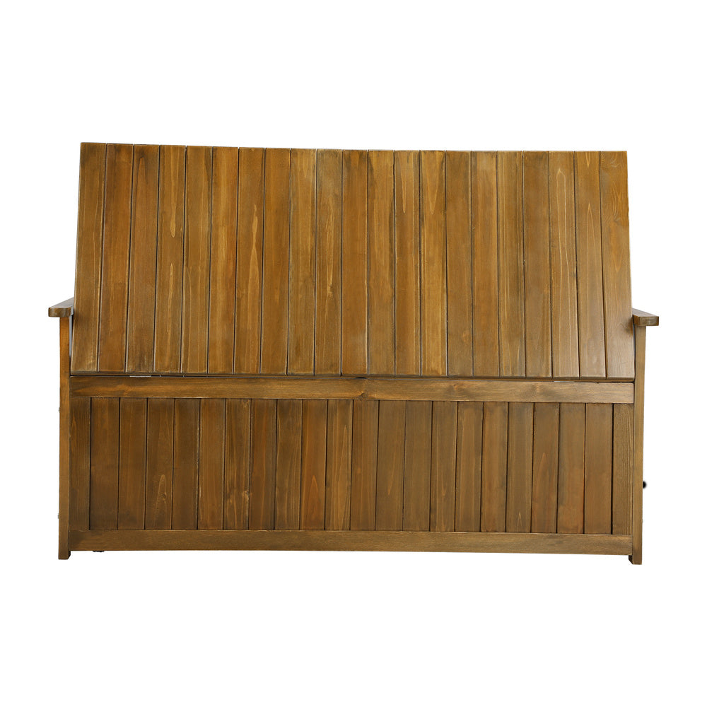 Livsip Outdoor Wooden Storage Bench Waterproof Top