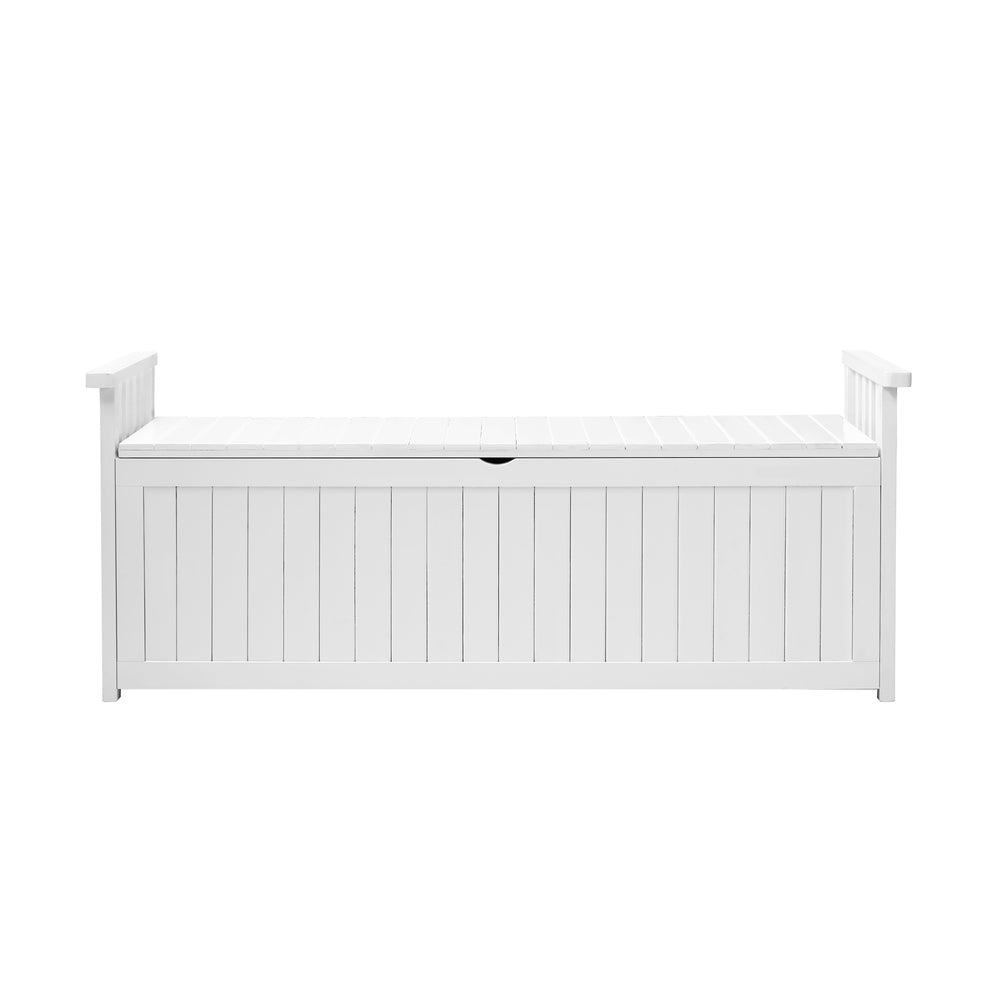 Livsip Outdoor Storage Bench Wooden Container White