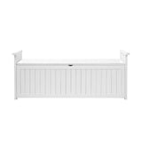 Livsip Outdoor Storage Bench Wooden Container White - Front View