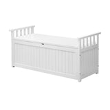 Livsip Outdoor Storage Bench Wooden Container White