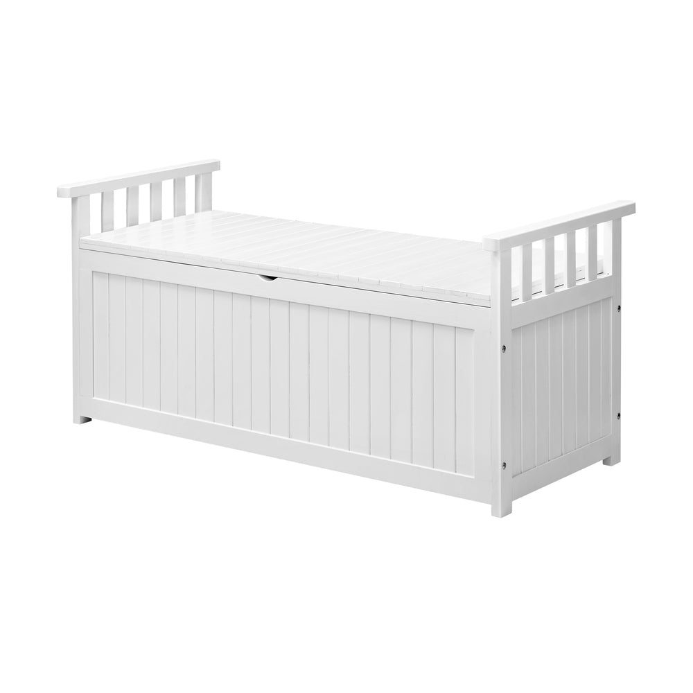 Livsip Outdoor Storage Bench Wooden Container White