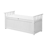 Livsip Outdoor Storage Bench Wooden Container White - Top-Down View