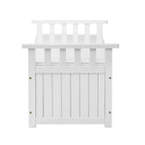 Livsip Outdoor Storage Bench Wooden Container White