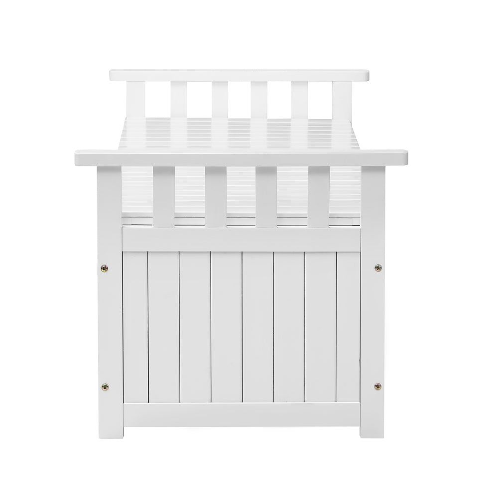 Livsip Outdoor Storage Bench Wooden Container White