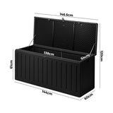 Livsip Outdoor Storage Box Bench 490L Black