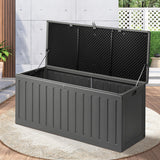 Livsip Outdoor Storage Box Bench 490L Black&Grey - Top-Down View