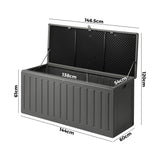Livsip Outdoor Storage Box Bench 490L Black&Grey
