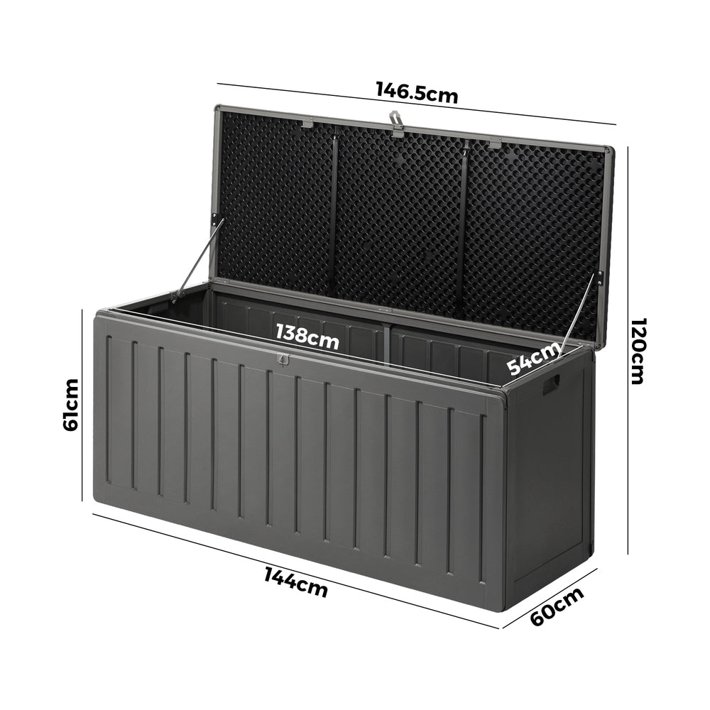 Livsip Outdoor Storage Box Bench 490L Black&Grey