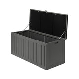 Livsip Outdoor Storage Box Bench 490L Black&Grey - Side View