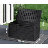 Livsip Outdoor Storage Box Lockable 290L Black - 45-Degree Angle