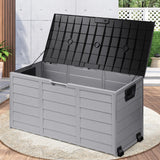 Livsip Outdoor Storage Box Lockable 290L Black&Light Grey - Close-Up Angle
