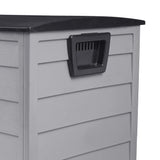 Livsip Outdoor Storage Box Lockable 290L Black&Light Grey - Front View
