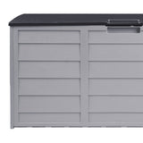 Livsip Outdoor Storage Box Lockable 290L Black&Light Grey - 45-Degree Angle