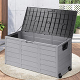 Livsip Outdoor Storage Box Lockable 290L Grey - Front View