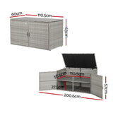 Gardeon Outdoor Storage Cabinet Box Deck Wicker Shelf Chest Garden Shed Tools - Front View