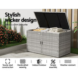 Gardeon Outdoor Storage Cabinet Box Deck Wicker Shelf Chest Garden Shed Tools - Top-Down View
