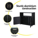 Gardeon Outdoor Storage Cabinet Box Garage Wicker Shed Tools Shelf Chest Garden - Close-Up Angle
