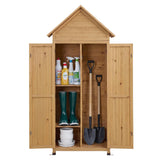 Gardeon Outdoor Storage Cabinet Cupboard Tool Organizer Shed Adjustable Natural