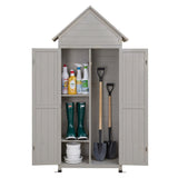 Gardeon Outdoor Storage Cabinet Cupboard Lockable Tool Organizer Shed Adjustable Grey - 45-Degree Angle