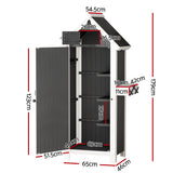 Gardeon Outdoor Storage Cabinet Shed Box Wooden Shelf Chest Garden Furniture - Top-Down View