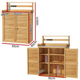 Gardeon Outdoor Storage Cabinet Box Potting Bench Table Shelf Chest Garden Shed - Top-Down View