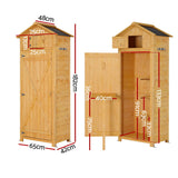 Gardeon Outdoor Storage Cabinet Cupboard Folding Table Tool Organizer Shed Adjustable - Top-Down View