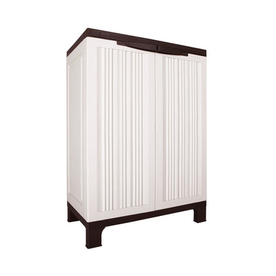 Livsip Outdoor Storage Cabinet Adjustable Lockable Beige