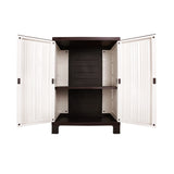 Livsip Outdoor Storage Cabinet Adjustable Lockable Beige - Front View